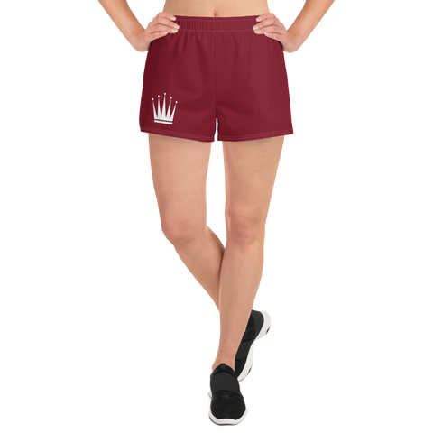 Women's Crown Logo Athletic Shorts (Maroon)
