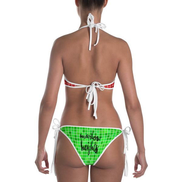 Marlow Heights Cursive Reversible Bikini (Red/Green)