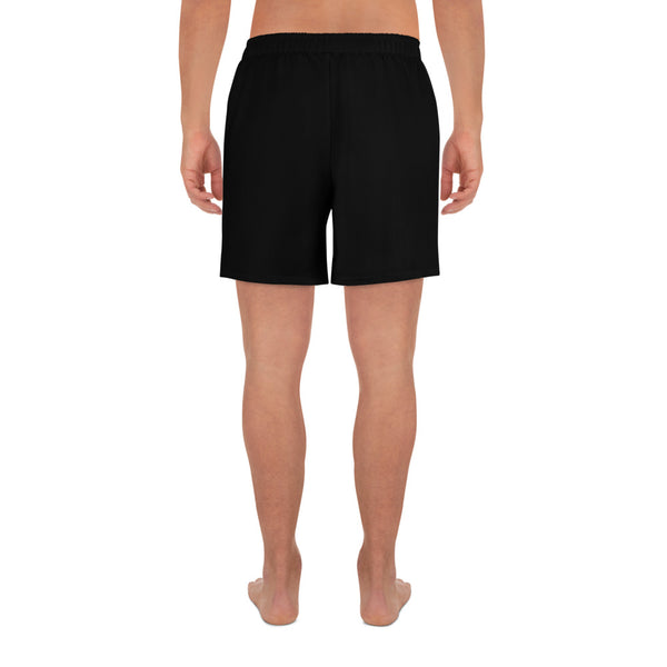 Men's Black Athletic Long Shorts (White Crown)