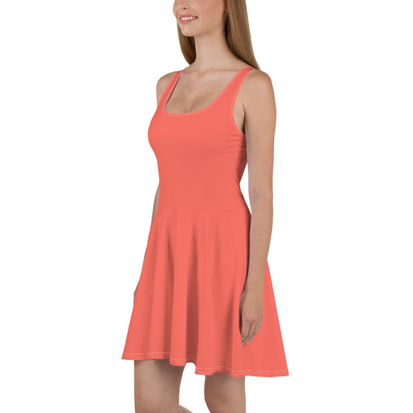 Living Coral Skater Dress