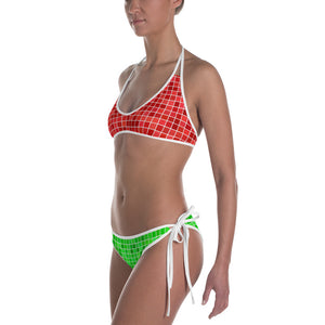 Marlow Heights Cursive Reversible Bikini (Red/Green)