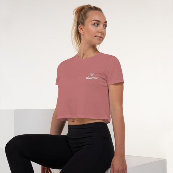 Marlow Crown Logo Embroidered Crop Tee